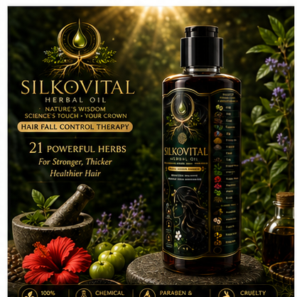 Silkovital Herbal Hair Oil – 21 Powerful Herbs | Hair Fall Control & Hair Growth Care | 200ml