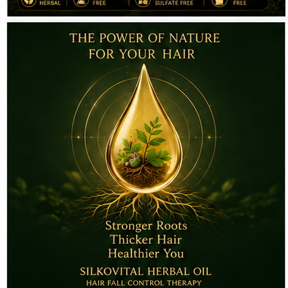 Silkovital Herbal Hair Oil – 21 Powerful Herbs | Hair Fall Control & Hair Growth Care | 200ml