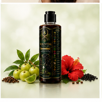 Silkovital Herbal Hair Oil – 21 Powerful Herbs | Hair Fall Control & Hair Growth Care | 200ml